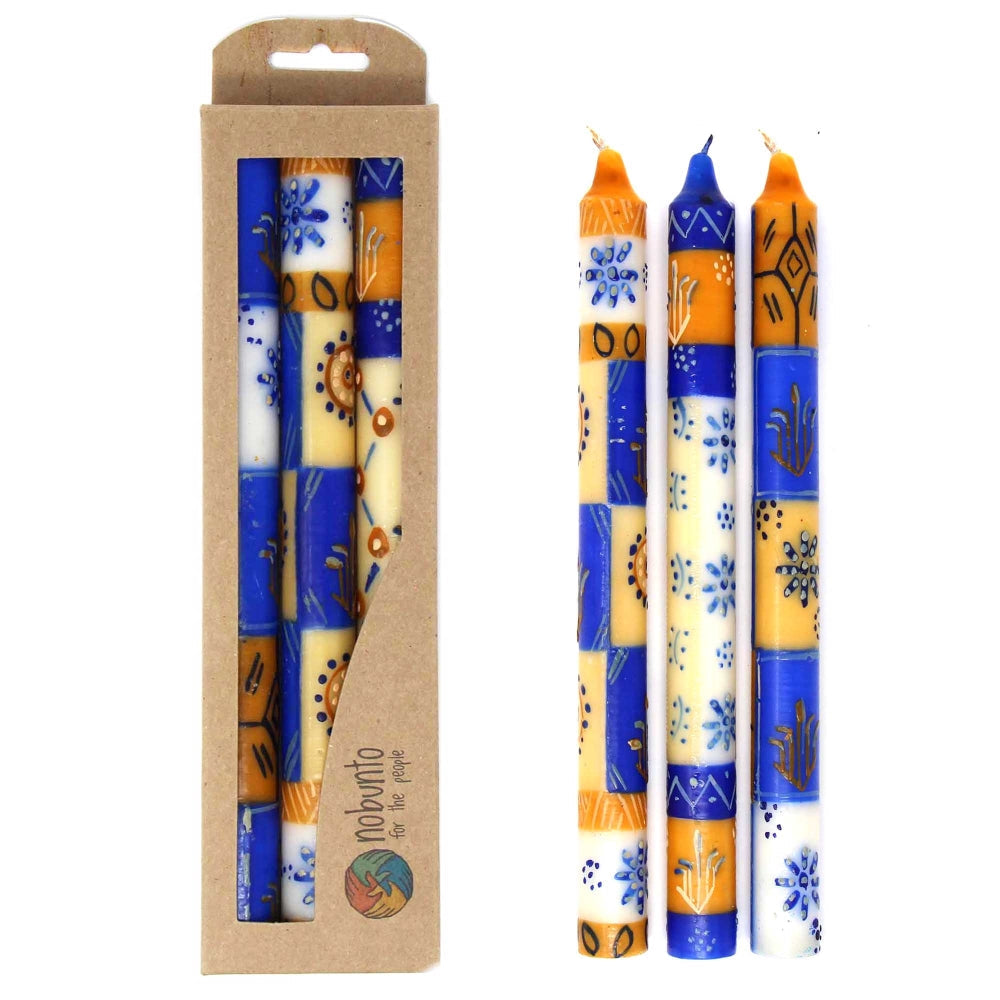 Tall Hand Painted Candles - Three in Box - Durra Design - Nobunto    Home Decor Supply | Online Retail | ShoreShopper.com