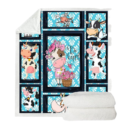 Cows Pattern Cartoon Children's Printed Blanket    Home Decor Supply | Online Retail | ShoreShopper.com