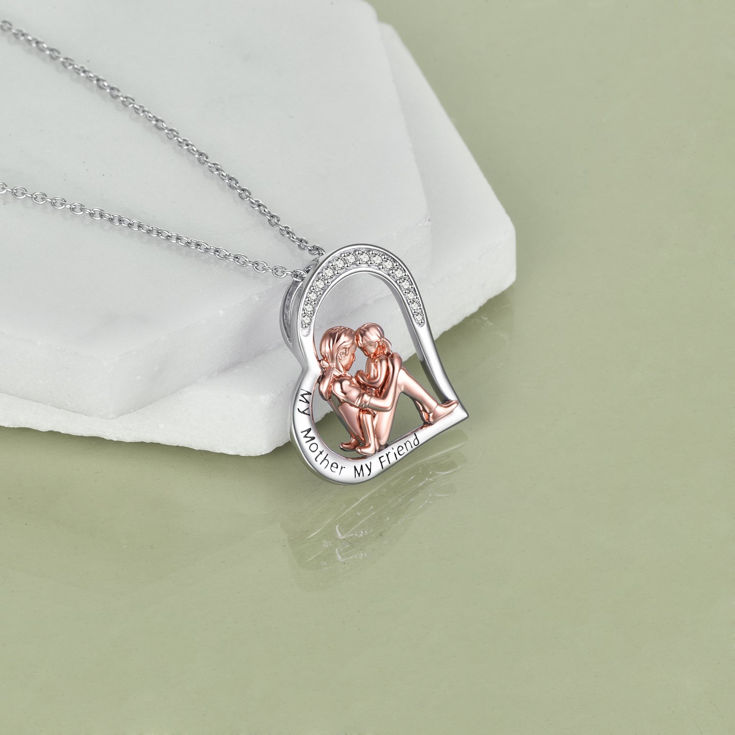 Mother Daughter Necklace 925 Sterling Silver Engraved My Mother My Friend Jewelry Mothers Day Birthday Gifts for Mom from Daughter - ShoreCo.Shop