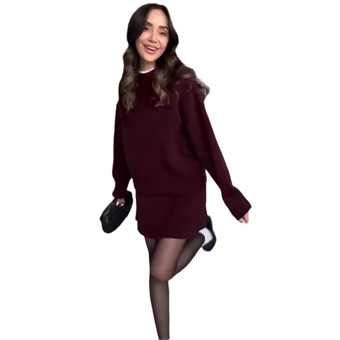 Sweater Skirt Sets For Women 2 Pieces Knit Casual Versatile Long Sleeve Pullover Elegant Solid High Waist Mini Skirt Outfit    Home Decor Supply | Online Retail | ShoreShopper.com