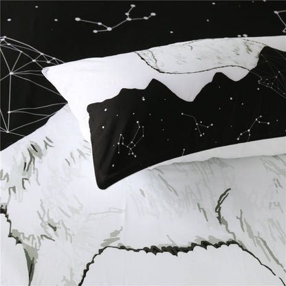 Three-piece Set Of Black And White Printed Bed Linen And Duvet Cover    Home Decor Supply | Online Retail | ShoreShopper.com