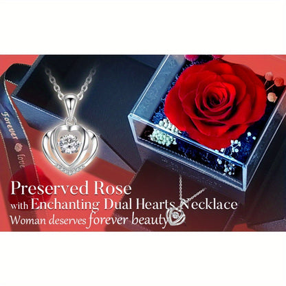 Preserved Real Rose | Perfect Eternal Flowers Rose Gifts with Necklace for Mom, Girlfriend for Mother'S Day, Valentine's, Anniversary, Thanksgiving, or Christmas | Blue Color, Metal Material    Home Decor Supply | Online Retail | ShoreShopper.com