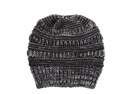 Mixed Color Knitted Wool Hat Ladies Non-labeled Ponytail Hat - ShoreCo.Shop