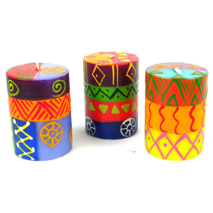 Hand Painted Candles - Three in Box - Shahida Design    Home Decor Supply | Online Retail | ShoreShopper.com