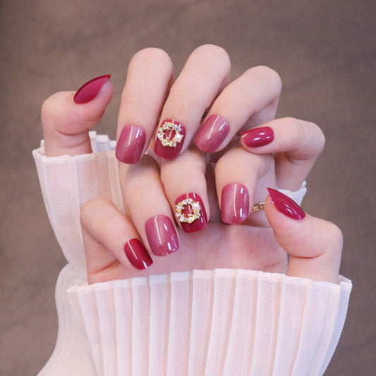 Nail Art Patch Wearing Nail Art Finished Short Rose Red Cat Eye    Home Decor Supply | Online Retail | ShoreShopper.com