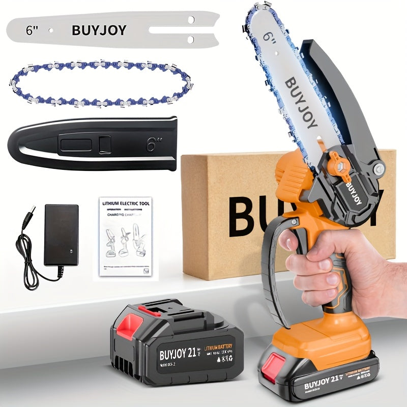 6-inch Cordless Lightweight Electric Landscaping Chainsaw w/ L-ion Battery, Chain And Fast Charger    Home Decor Supply | Online Retail | ShoreShopper.com