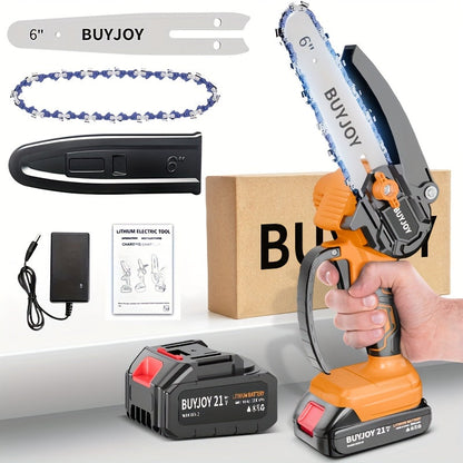 6-inch Cordless Lightweight Electric Landscaping Chainsaw w/ L-ion Battery, Chain And Fast Charger    Home Decor Supply | Online Retail | ShoreShopper.com