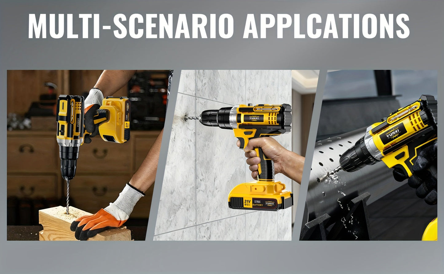 21V Multi-function Impact Drill Set Wireless Power w/ Battery And Quick Charger    Home Decor Supply | Online Retail | ShoreShopper.com