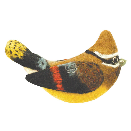 Felt Bird Garden Ornament - Cedar Waxwing - Wild Woolies (G)    Home Decor Supply | Online Retail | ShoreShopper.com