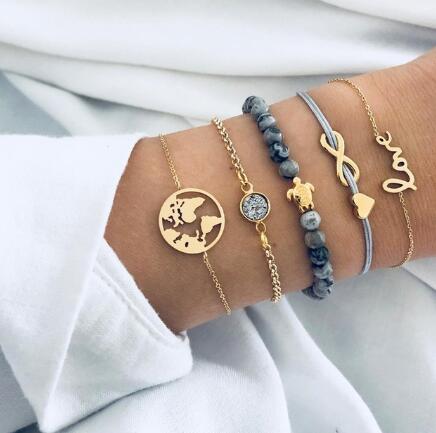 Bead Chain Bracelet Set Anklet - ShoreCo.Shop