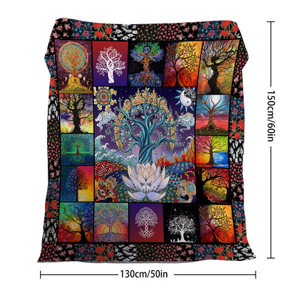 1 Pce Of Flannel With Various Lotus Tree Patterns, Soft And Fluffy, Multifunctional Outdoor Beach Camping, Living Room Sofa, Office Nap, Printed Blanket    Home Decor Supply | Online Retail | ShoreShopper.com