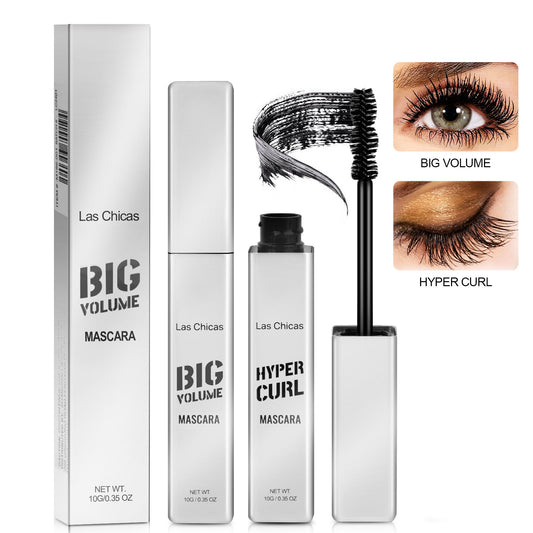 2pcs Las Chicas 12-hour Long-lasting Waterproof 10ml Ultra Volumizing Lengthening Hyper Curl Mascara Black - ShoreCo.Shop