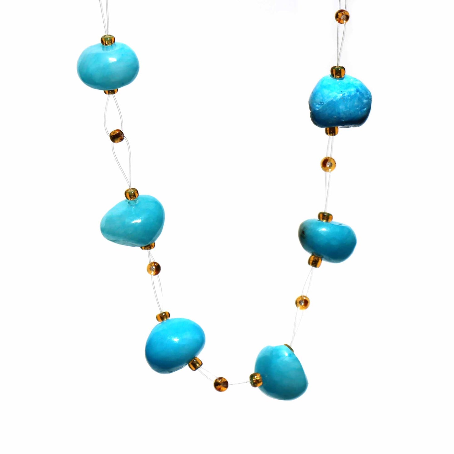 Floating Stone & Maasai Bead Necklace, Turquoise    Home Decor Supply | Online Retail | ShoreShopper.com