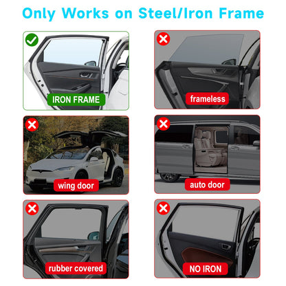 [Magnetic Car Window Shades] 2-Layer Magnetic Car Window Shades - Mesh & Blackout Fabric, Tassel Design for Side/Back Windows - Block UV Rays Privacy Curtain    Home Decor Supply | Online Retail | ShoreShopper.com