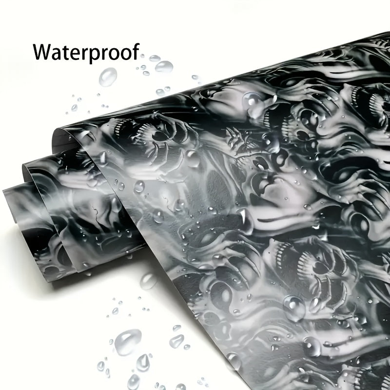 Skull Decal Sticker 11.81in X 59.84in (30x152cm) 3D Wall Art Gothic-Halloween-Motorcycle Decor Waterproof Self-Adhesive Removable Vinyl Cyberpunk Grunge Style for Walls, Vehicles, Windows    Home Decor Supply | Online Retail | ShoreShopper.com