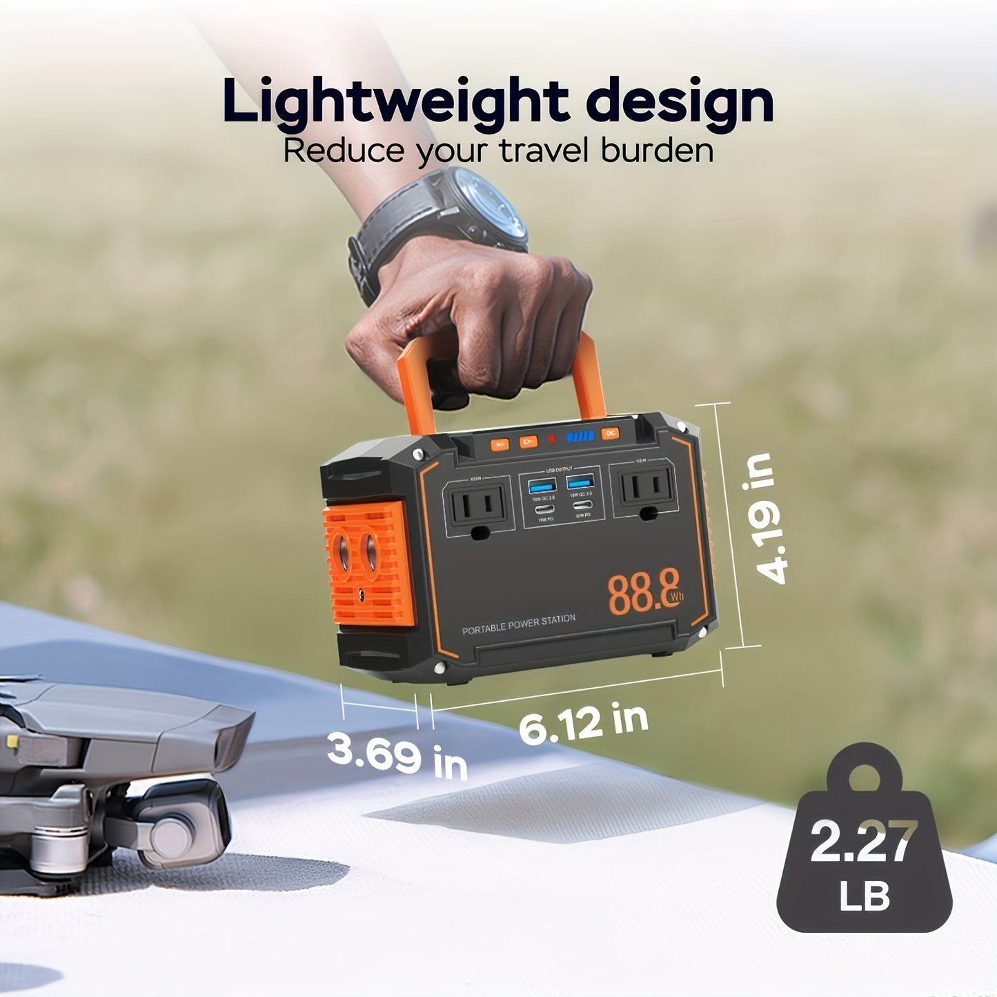 Portable Solar Generator Power Station with 30W Solar Panel & Backup Suitable for Outdoor, RV, Camping, Emergency - 24000mAh USB Portable Bank for CPAP, Laptops, Fans, Lights, for Home Use (Solar Panel Optional)    Home Decor Supply | Online Retail | ShoreShopper.com