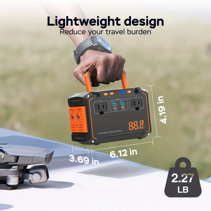 Portable Solar Generator Power Station with 30W Solar Panel & Backup Suitable for Outdoor, RV, Camping, Emergency - 24000mAh USB Portable Bank for CPAP, Laptops, Fans, Lights, for Home Use (Solar Panel Optional)    Home Decor Supply | Online Retail | ShoreShopper.com
