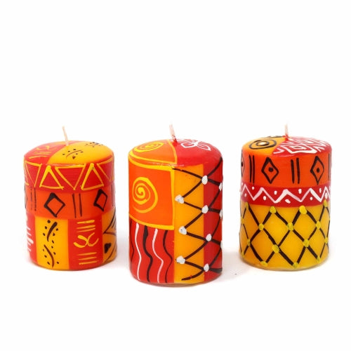 Set of Three Boxed Hand-Painted Candles - Zahabu Design - Nobunto    Home Decor Supply | Online Retail | ShoreShopper.com