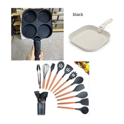 Silicone Kitchenware With Wooden Handle - ShoreCo.Shop