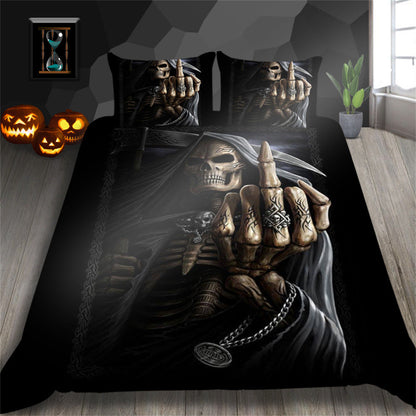 3D Printed Skull Printed Three-piece Home Textile Set    Home Decor Supply | Online Retail | ShoreShopper.com