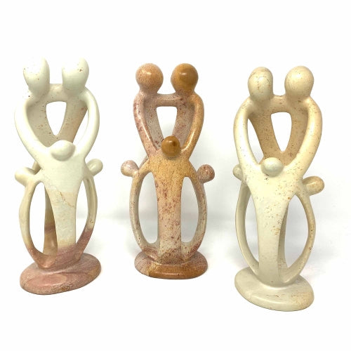Natural Soapstone Family Sculpture - 2 Parents, 3 Children - Smolart    Home Decor Supply | Online Retail | ShoreShopper.com