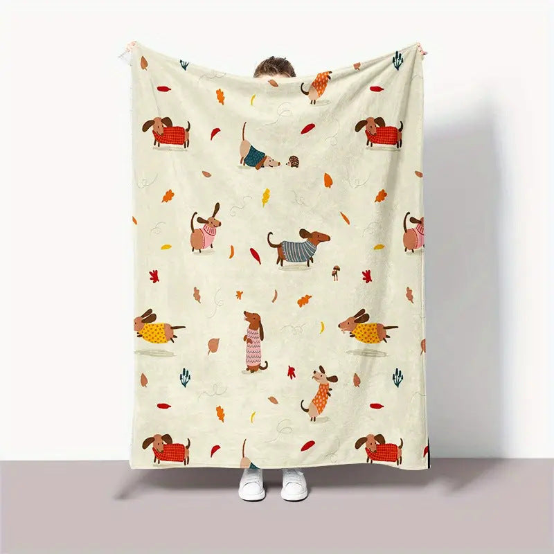 Dachshund Blanket Flannel Square Cover Blanket    Home Decor Supply | Online Retail | ShoreShopper.com