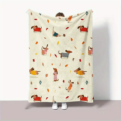Dachshund Blanket Flannel Square Cover Blanket    Home Decor Supply | Online Retail | ShoreShopper.com