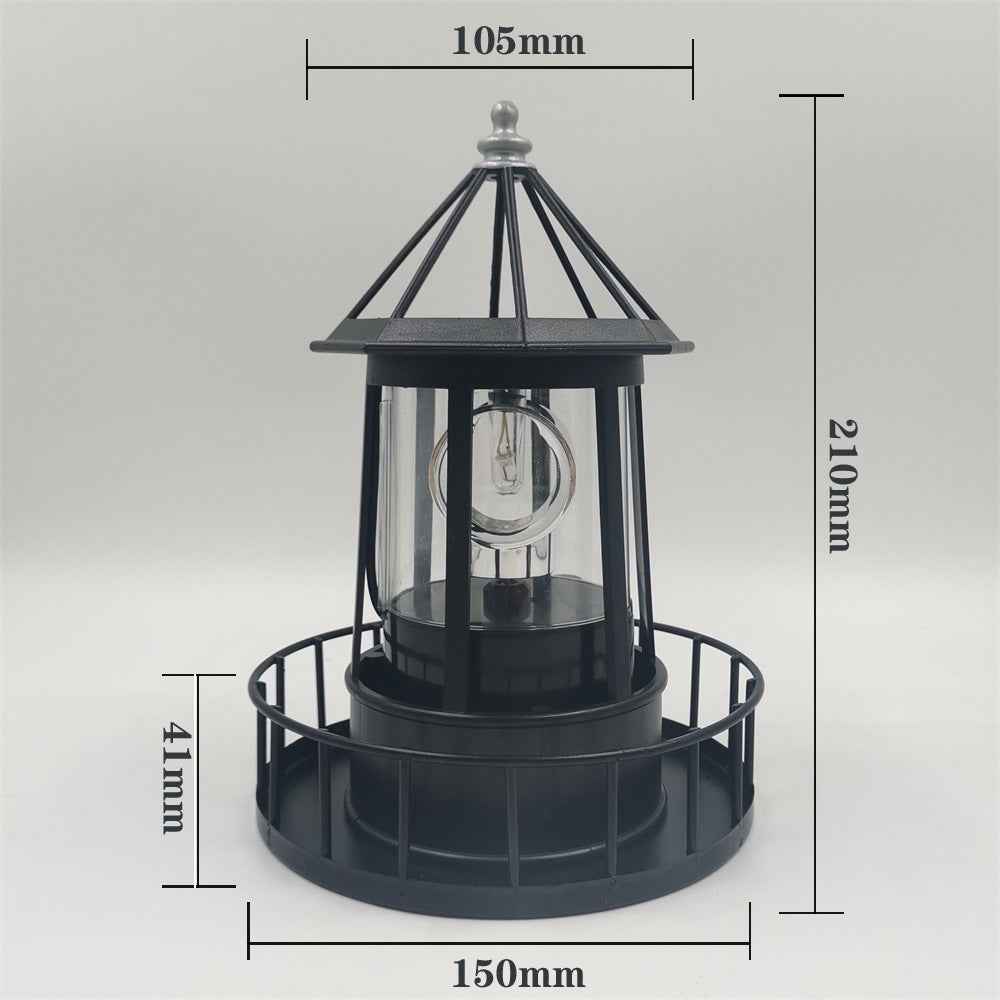 Large Solar Rotating Lighthouse Led Lawn Lamp