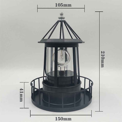 Large Solar Rotating Lighthouse Led Lawn Lamp