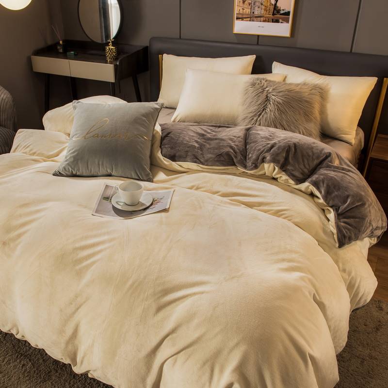 Double Bed Surface Plus Flange Flannel Product Three Thick Bed Sets    Home Decor Supply | Online Retail | ShoreShopper.com