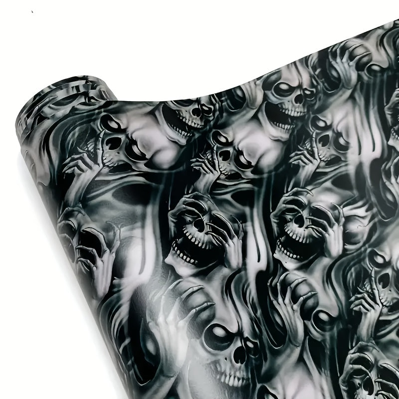 Skull Decal Sticker 11.81in X 59.84in (30x152cm) 3D Wall Art Gothic-Halloween-Motorcycle Decor Waterproof Self-Adhesive Removable Vinyl Cyberpunk Grunge Style for Walls, Vehicles, Windows    Home Decor Supply | Online Retail | ShoreShopper.com