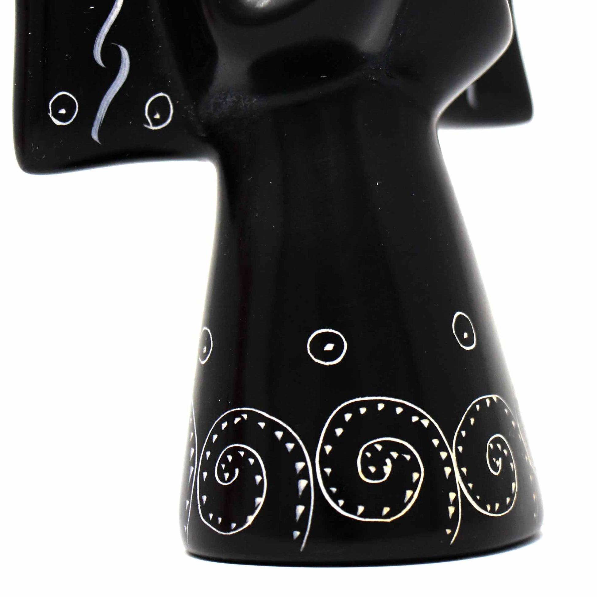 Soapstone Angel Sculpture - Black Finish with Etch Design    Home Decor Supply | Online Retail | ShoreShopper.com
