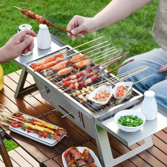 Small Portable Charcoal Grill That Can Be Folded