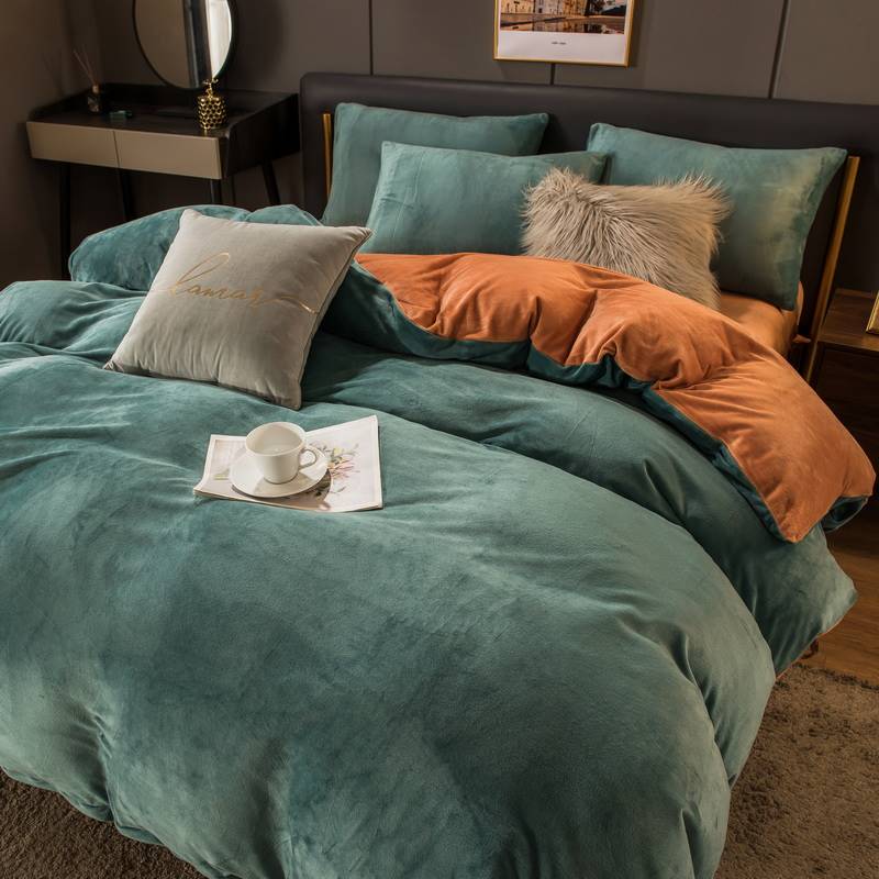 Double Bed Surface Plus Flange Flannel Product Three Thick Bed Sets    Home Decor Supply | Online Retail | ShoreShopper.com