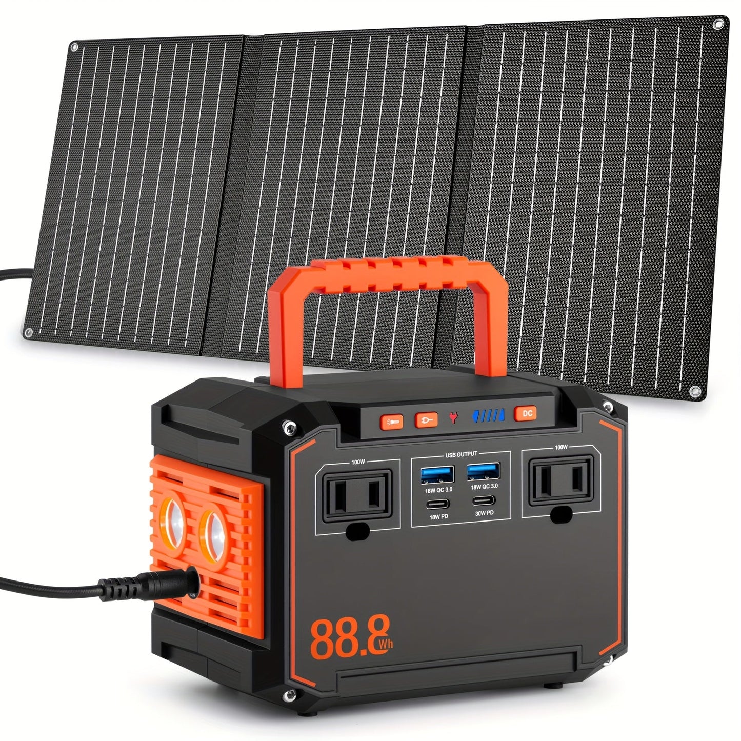 Portable Solar Generator Power Station with 30W Solar Panel & Backup Suitable for Outdoor, RV, Camping, Emergency - 24000mAh USB Portable Bank for CPAP, Laptops, Fans, Lights, for Home Use (Solar Panel Optional)    Home Decor Supply | Online Retail | ShoreShopper.com