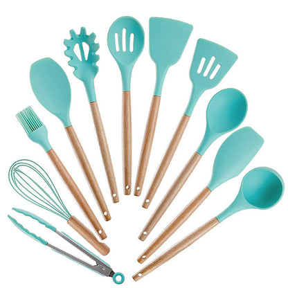 Silicone Kitchenware With Wooden Handle - ShoreCo.Shop