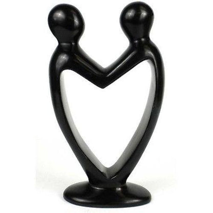 Handcrafted Soapstone Lover's Heart Sculpture in Black - Smolart    Home Decor Supply | Online Retail | ShoreShopper.com