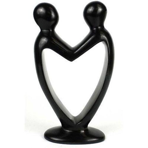 Handcrafted Soapstone Lover's Heart Sculpture in Black - Smolart    Home Decor Supply | Online Retail | ShoreShopper.com