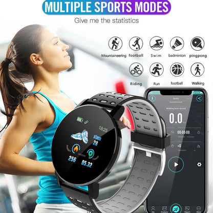 119 Plus Smart Watch - IP67 Waterproof Fitness Tracker with Heart Rate & Sleep Monitor
