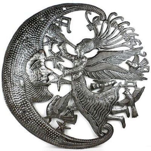 Angel and Moon Metal Art - Croix des Bouquets    Home Decor Supply | Online Retail | ShoreShopper.com