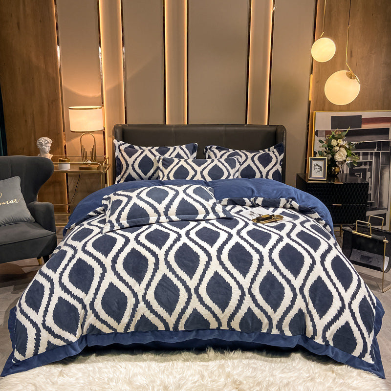Fashionable Nordic Thick Warm Double-sided Velvet Bed Sheet    Home Decor Supply | Online Retail | ShoreShopper.com