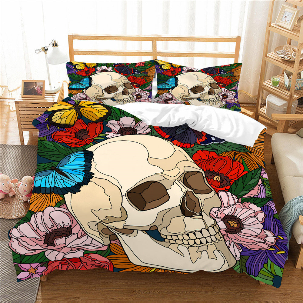 3D Printed Skull Printed Three-piece Home Textile Set    Home Decor Supply | Online Retail | ShoreShopper.com