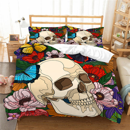 3D Printed Skull Printed Three-piece Home Textile Set    Home Decor Supply | Online Retail | ShoreShopper.com