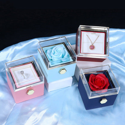 Rotating Soap Flower Rose Gift Box Creative Rotating Rose Jewelry Packaging Box Valentine's Day Gift For Women    Home Decor Supply | Online Retail | ShoreShopper.com