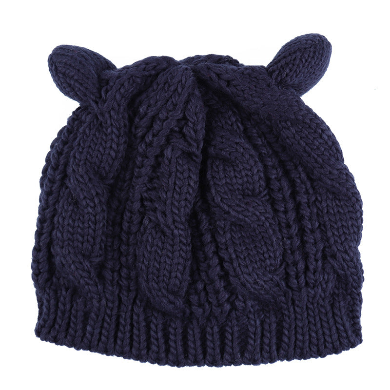 Hand Made 3D Cute Knitted Cat Ear Beanie For Winter - ShoreCo.Shop