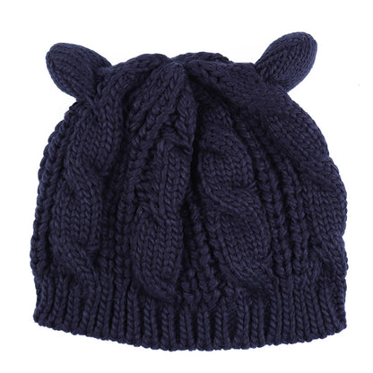 Hand Made 3D Cute Knitted Cat Ear Beanie For Winter - ShoreCo.Shop