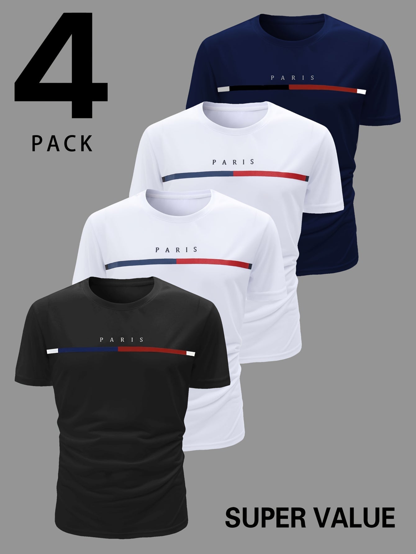 Men's  Paris Short-Sleeve Crew Neck Fitted T-Shirts    Home Decor Supply | Online Retail | ShoreShopper.com