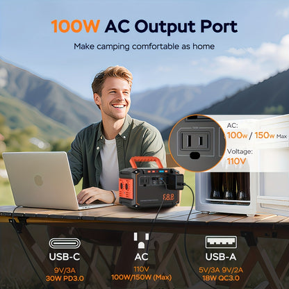 Portable Solar Generator Power Station with 30W Solar Panel & Backup Suitable for Outdoor, RV, Camping, Emergency - 24000mAh USB Portable Bank for CPAP, Laptops, Fans, Lights, for Home Use (Solar Panel Optional)    Home Decor Supply | Online Retail | ShoreShopper.com