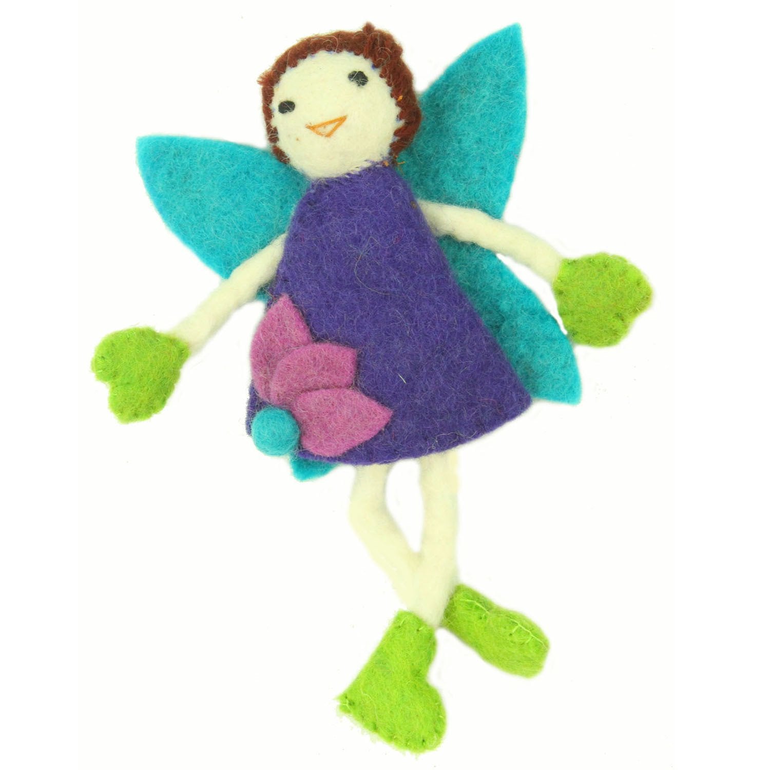 Hand Felted Tooth Fairy Pillow - Brunette with Purple Dress - Global Groove    Home Decor Supply | Online Retail | ShoreShopper.com
