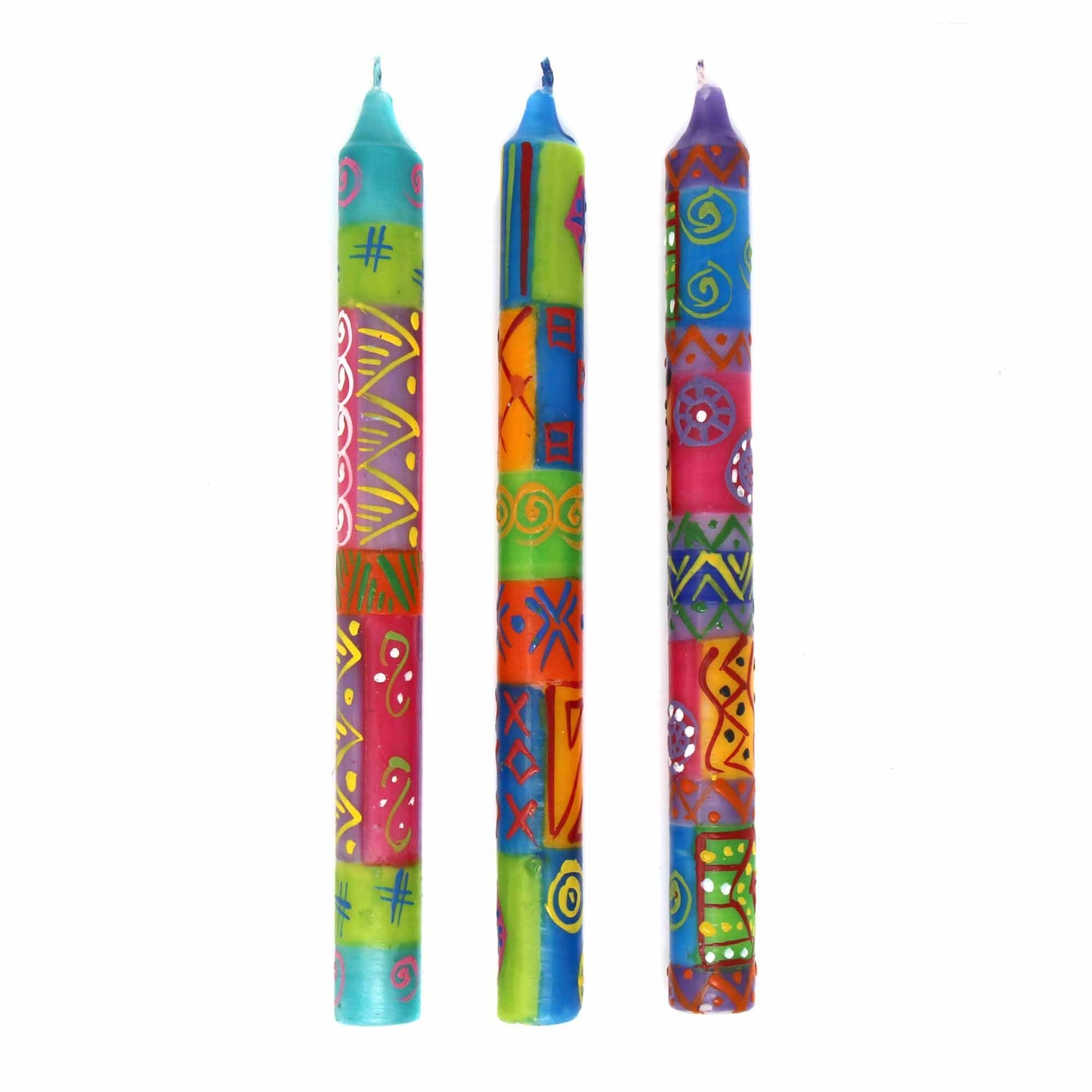 Tall Hand Painted Candles - Three in Box - Shahida Design    Home Decor Supply | Online Retail | ShoreShopper.com